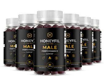 Multiple bottles of a men's vitality gummy supplement arranged for comparison